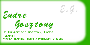 endre gosztony business card